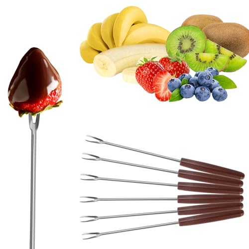 Electric Chocolate Melting Pot Chocolate Fondue Pot Set 3-Section Serving Trays with 6pcs Dipping Forks Perfect for Housewarming Christmas Party Gifts (Brown) - color: Brown