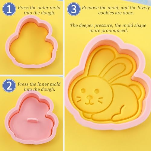 Barnyard Animal Cookie Cutters 8Pcs Rabbit Dog Cat Biscuit Molds for Baking - color: Farm B