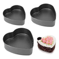3pcs Springform Pan, 7,8,9 Inch Cheesecake Pans with Removable Bottom, Carbon Steel Baking Pans Nonstick Baking Tin Cake Mould for Small Pizza Pie (Heart Shape)