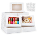 50pcs 8x6x2.5 Inch Cookie Boxes with Window White Bakery Boxes Pastry Boxes,Treat Boxes Strawberry Boxes for Chocolate Covered Strawberries,Muffins