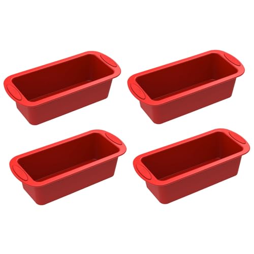 4 Pack Mini Loaf Pans,Nonstick Silicone Bread Loaf Pans