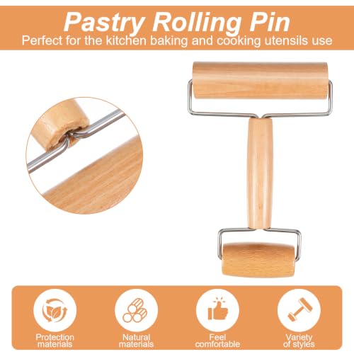 Pastry Roller with Handle,Small Rolling Pin for Dough Baking