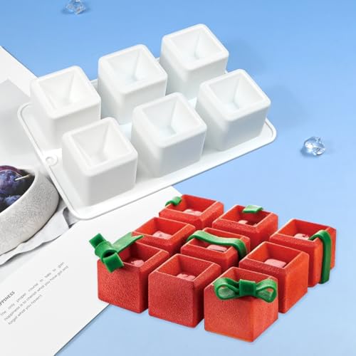 mostsom Silicone Mold Mousse Molds 3D Concave Square Shape Silicone Mould 3D Brownie Pudding Mousse Chocolate Dessert DIY Baking Cake Decoration Tool (F_ Concave Square) - size: F_ Concave Square