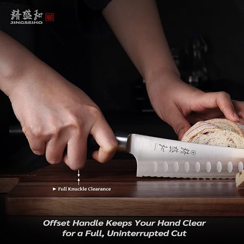 Bread Knife for Homemade Bread,Serrated Blade 8 in with Cover - size: 8"