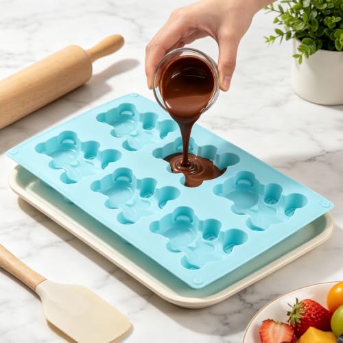 6 Cavity Bear Silicone Candy Molds - color: Style E