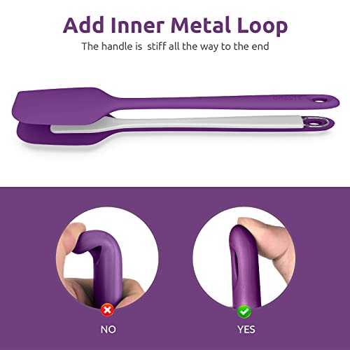 U-Taste 14in Extra Large Silicone Spatula, 600°F Heat Resistant, Purple - color: Purple, size: 14 in (extra large spatula)