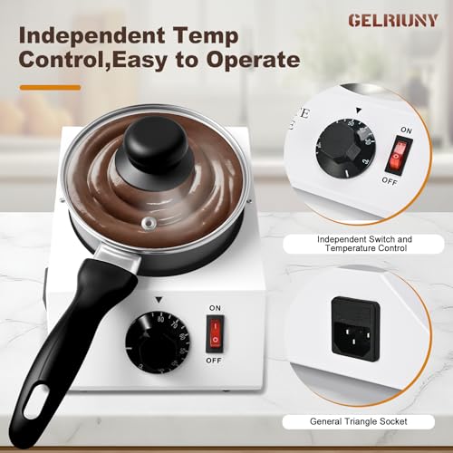 2026 Upgrade Chocolate Melting Pot, 1L Chocolate Melting Machine (40W,110V) - size: Single Pot