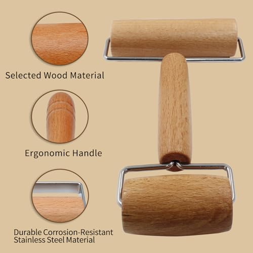 Wooden Rolling Pin, H Square Type - style: Style 3