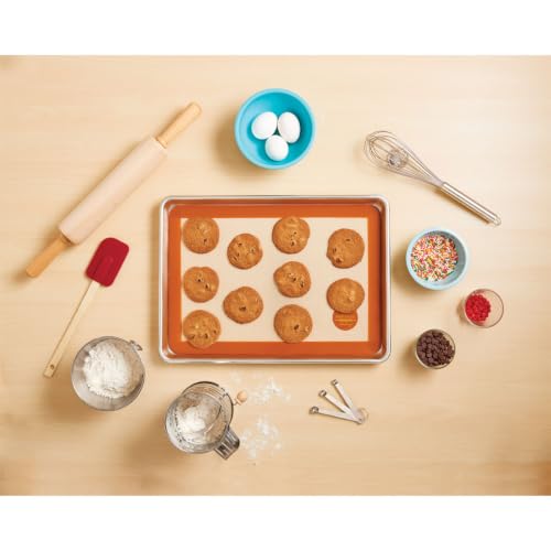 Mrs. Anderson's Baking Non-Stick Silicone Baking Mat - Reusable Oven Liner & Pastry Mat - For Breads, Cookies, Roasting & More - Baker’s Essentials - Heat-Resistant to 480°F - Baking Mat - color: Half