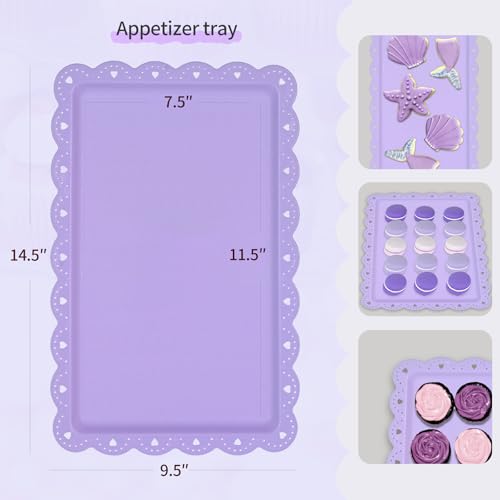 Pack of 11 NWK Cake Stand Set of Cupcake Stand, Tray & Table Cloth (Purple) - color: Purple