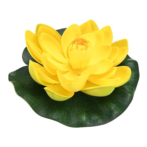 M METERXITY 1-Set Artificial Floating Foam Lotus Flower 7 inch, Yellow - color: Yellow, size: 6.7 Inch