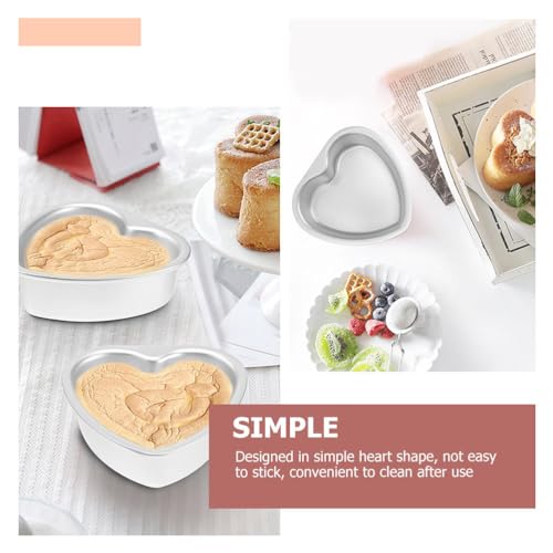 Cabilock Heart Cake Pans Set 6 Pack Aluminum Alloy Heart Shaped Cake Pans
