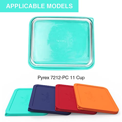SOPHICO 11 Cup Silicone Replacement Rectangle Lids for Pyrex Glass 7212-PC - color: MINT- 2PACK