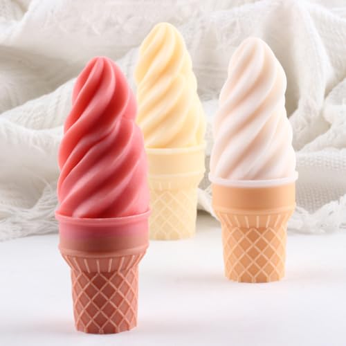 3D Ice Cream Candle Molds Ice Cream Cone Candle Silicone Mold
