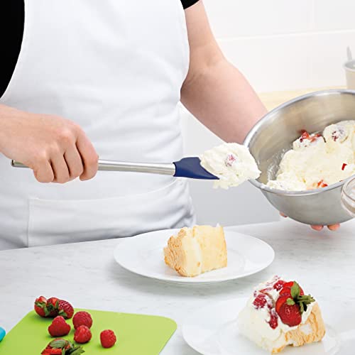 Tovolo Flex-Core Silicone Spoonula, Stainless Steel Handle, Deep Indigo - color: Deep Indigo, style: Spoonula