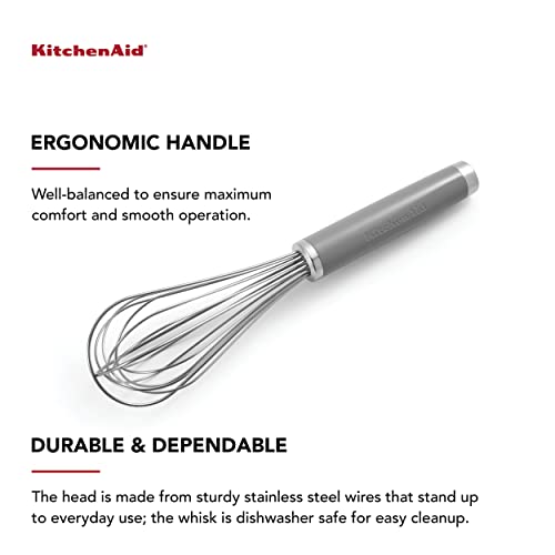 KitchenAid Classic Utility Whisk, 10.5-Inch, Gray (Pack of 12) - color: Gray, size: 10.5-Inch (Pack of 12)