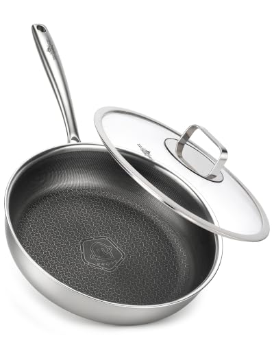 12 Inch Nonstick Frying Pan with Lid,Titanium Frying Pan,non-stick