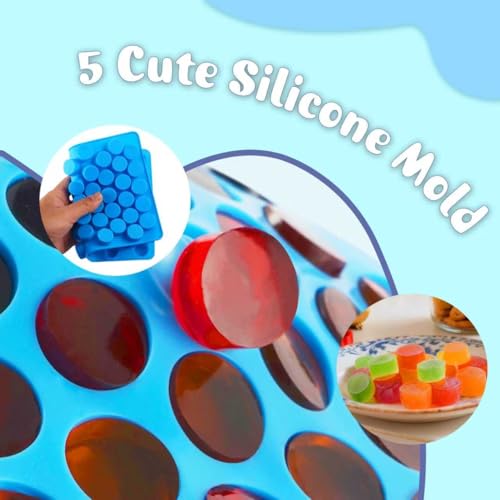 Sidosir 7Pcs Gummy Round Chocolate Silicone Molds, Silicone Roung Candy Mold for Cake Decoration, Non-Stick Gummy Mold for Parties, Gummy Round for Chocolate - color: 7 PCS ROUND