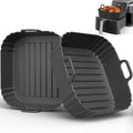 Square Silicone Air Fryer Liners 2 Pack 5-6.5QT for Ninja AF141/181 - color: Black, size: 5-6.5QT