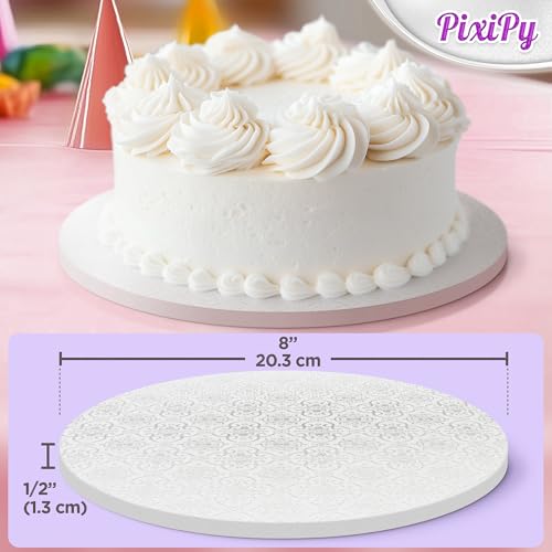 Cake Boards, 4 Pack, 8 inch, White, Reusable Round Cake Drums - size: 4 Pack, 8 inch