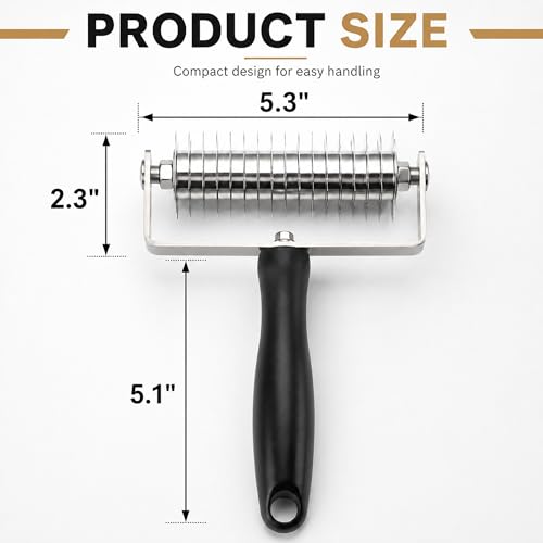 Pastry Lattice Roller Cutter, Stainless Steel Lattice Dough Cutter - color: Black