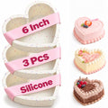 6 Inch Small Heart Shaped Cake Pans for Baking, Set of 3 - color: Cream, size: 6 inch