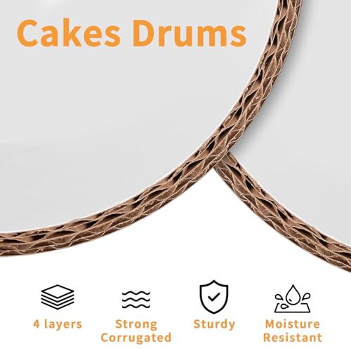 5packs Cake Boards 10 Inch Round,1/2" Thick Cake Drum, Cake Board Food Grade Cake Base, White Cake Cardboard Circles Bases para Pasteles for Wedding & Party & Pizza Desserts(10inch/5pcs) - color: White, size: 10inch/5pcs