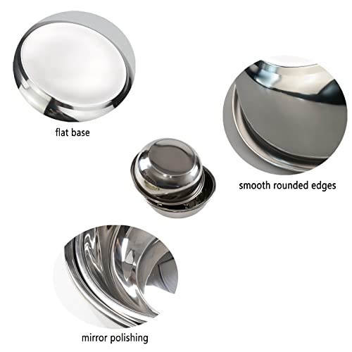4 Packs Stainless Steel Mixing Bowls, Metal Kitchen Prep Bowls