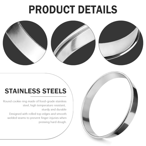 9 Inch Round Cookie Cutter - Stainless Steel Tart Pizza Ring Mold for Baking, Pastry Dough, Doughnuts - size: 9 inches