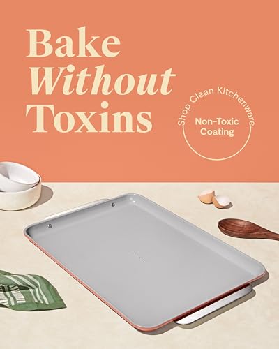 Caraway Non-Stick Ceramic Large Baking Sheet Duo - color: Perracotta, size: 2x Large 18" x 13"