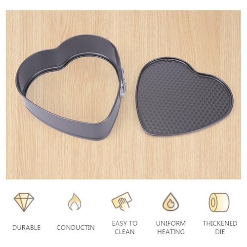 3pcs Springform Pan, 7,8,9 Inch Cheesecake Pans with Removable Bottom, Carbon Steel Baking Pans Nonstick Baking Tin Cake Mould for Small Pizza Pie (Heart Shape)