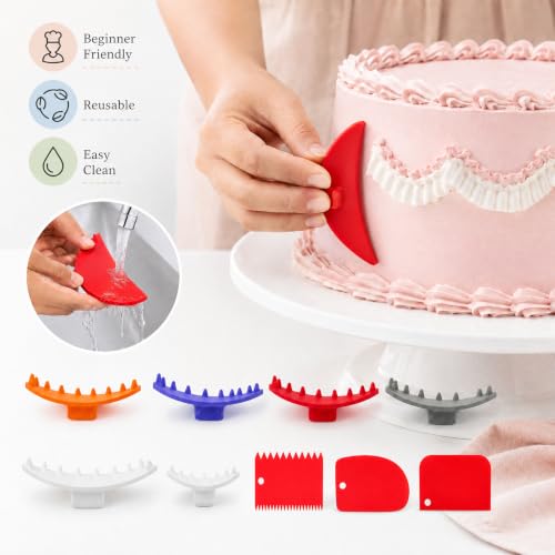 9 Pcs Cake Arch Guide Tool with Cake Scraper Smoother, Swag Marker Tool