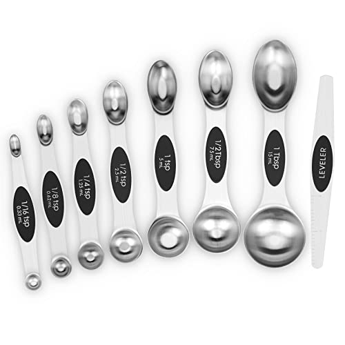 Aovchei 8 PCS Black Magnetic Measuring Spoons Set - size: 8pcs-black