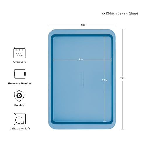 KitchenAid 9x13in Nonstick Aluminized Steel Baking Sheet, Blue Velvet - color: Blue Velvet, size: 9 x 13 Inch