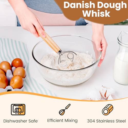 Sourdough Tools with Danish Dough Whisk Complete Set, for Sourdough Bread