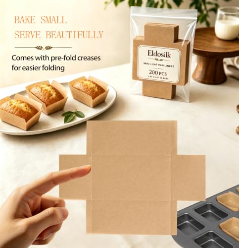 200Pcs Mini Loaf Parchment Liners 3×2 Inch - size: 3x2 inches - 200 pieces Paper