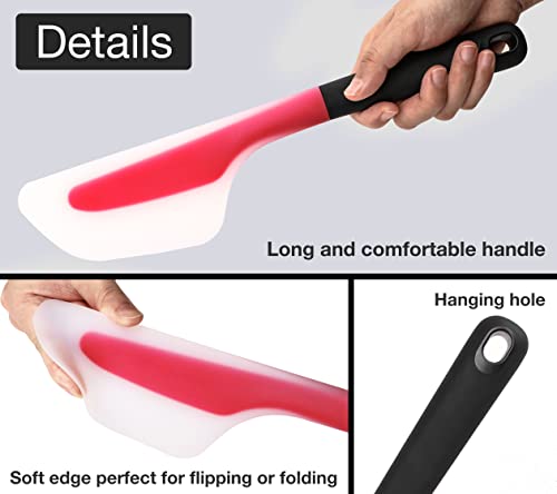 Webake Silicone Omelette Spatula Set, Big & Small, Heat Resistant, Non-Stick, Dishwasher Safe - size: Regular
