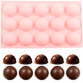 15 Cavity Half Sphere Silicone Chocolate Molds - color: Pink