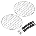 M METERXITY 2-Set Cooling Rack 5.1" Round 201 Stainless Steel, Silver - size: 5.1 Inch