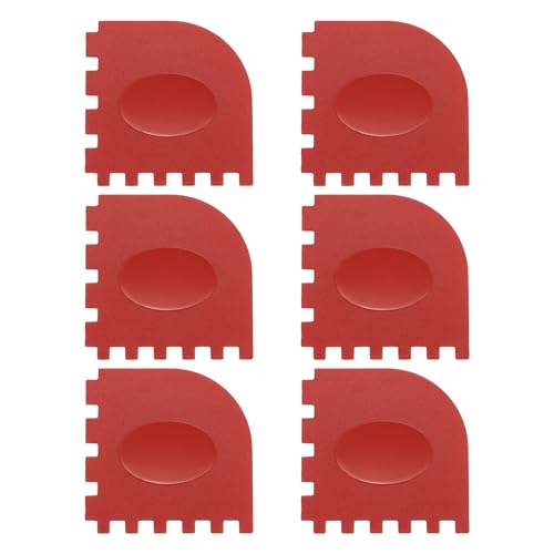 uxcell 6Pcs Serrated Pan Scraper 3.2x3.2Inch Kitchen Pot Scrubber Red - color: Red, size: 3.2x3.2Inch