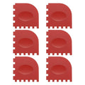 uxcell 6Pcs Serrated Pan Scraper 3.2x3.2Inch Kitchen Pot Scrubber Red - color: Red, size: 3.2x3.2Inch