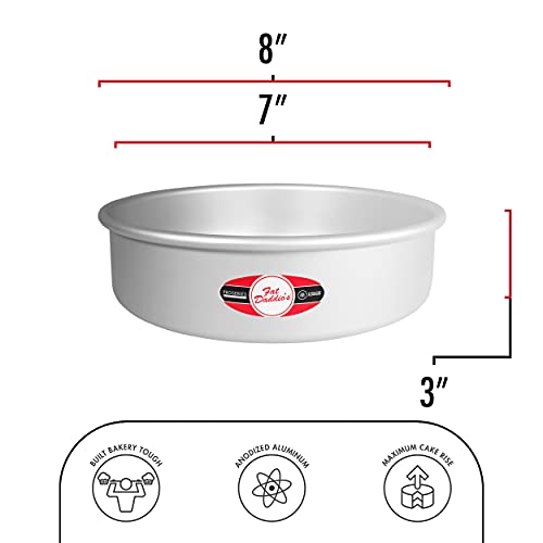 Fat Daddio's Anodized Aluminum Round Cake Pans, 2 Piece Set, 7 x 3 Inch - size: 7 x 3 Inch, Set of 2, style: Sets