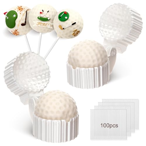 2 Pcs Golf Ball Cake Pop Mold with 100 Sticks, Golf Balls Mold - style: Golf Ball
