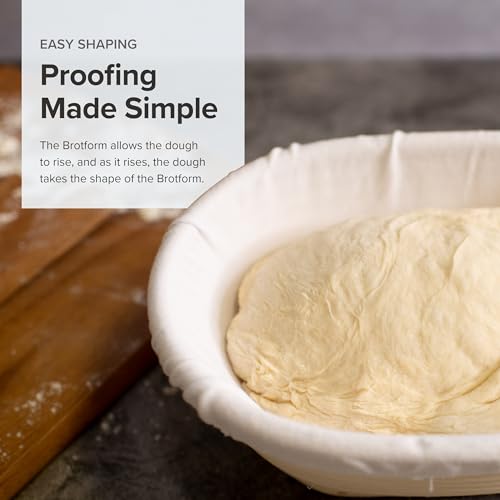 Frieling Proofing Basket, Brotform Bread Rising Banneton and Serving Basket, Oval, 11-Inch 10-Inch by 7-Inch - size: 10" x 7"