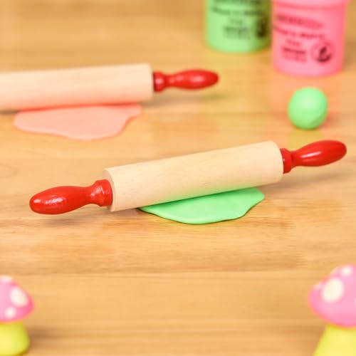 Colorations Natural Wood Rolling Pins for Kids, Set of 6, Ages 3+, PreK+ - size: regular