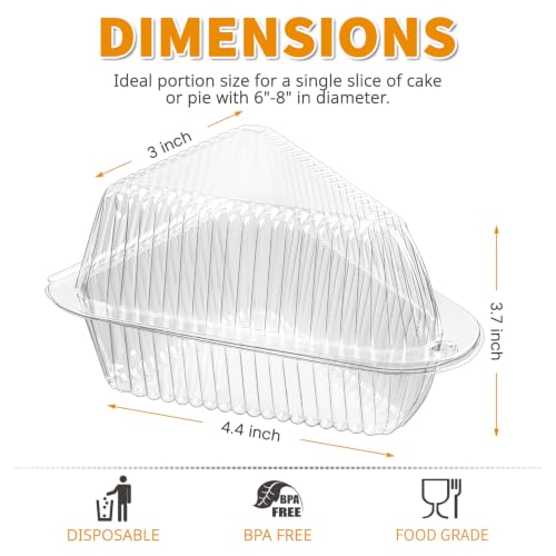 Zezzxu 100 Pack Triangle Cake Slice Containers To Go Dessert Boxes