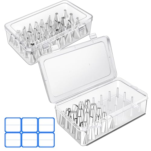 84-Tip Piping Tip Storage Box, Transparent - color: Transparent