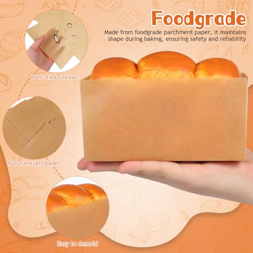 SEWACC 100 pcs Bread Pan Liners Nonstick Disposable Baking Paper