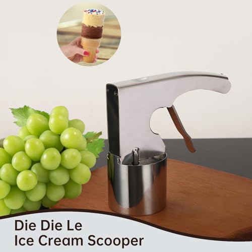 Thrifty Ice Cream Scoop, Easy Release Trigger Cylinder Old Fashioned Ice Cream Scooper Classic Cylindrical Ice Cream Scoop with Trigger for Cream Mashed Potato