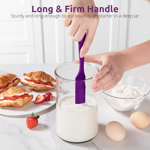 U-Taste Skinny Silicone Jar Spatula Scraper, 10in Sourdough Tool, Purple - color: Purple, size: 9.72 in